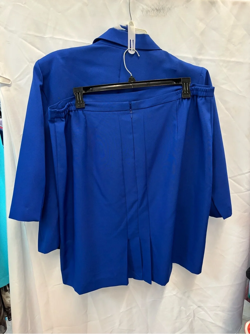 Milano Royal Blue Blazer and matching skirt with Printed Blue Scarf